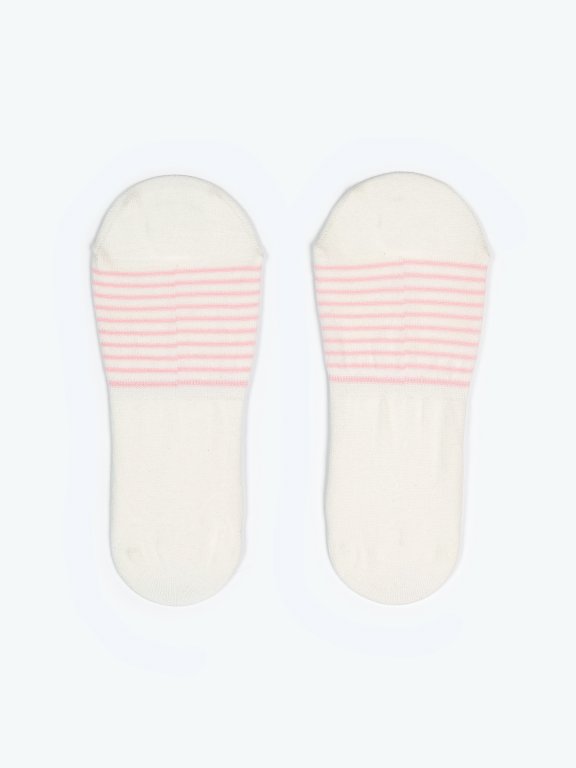 Sada dvou párů proužkovaných neviditelných ponožek