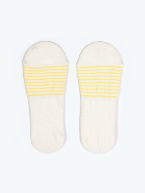 Sada dvou párů proužkovaných neviditelných ponožek