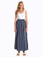 Maxi striped skirt with pockets