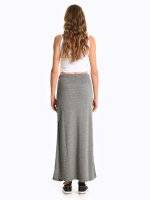 Marled maxi skirt with side slits