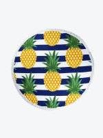 Beach towel with pineapple design and tassels