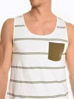Striped tank with chest pocket