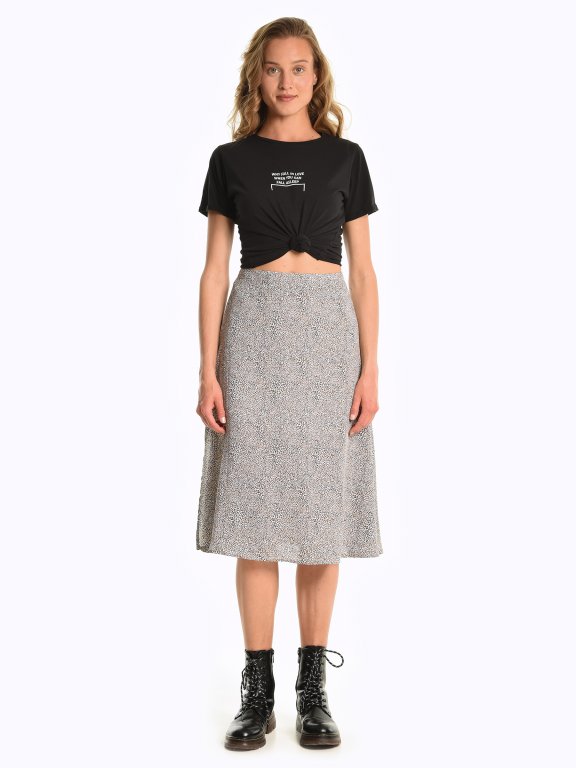Animal print midi skirt
