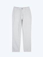 Cotton blend straight fit trousers