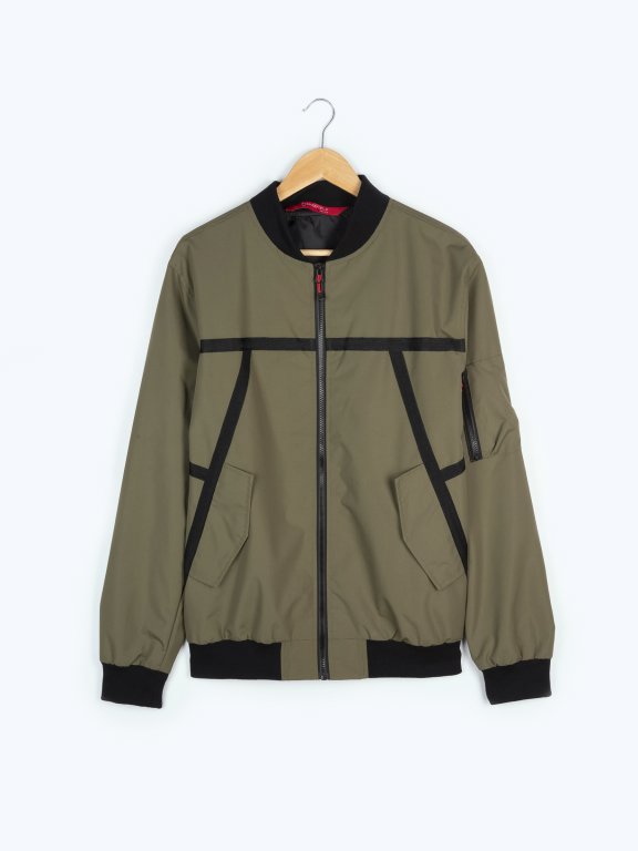 Bomber jacket with contrast tape