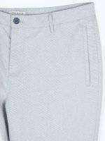 Cotton blend straight fit trousers