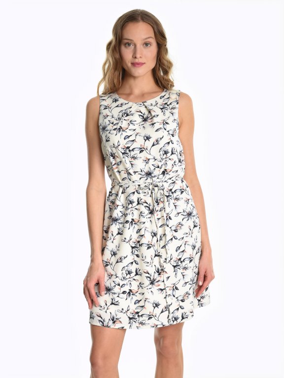 Floral print sleeveless dress