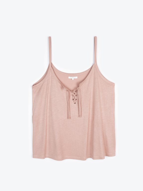 Lace-up tank top