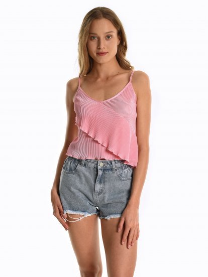 Pleated crop top