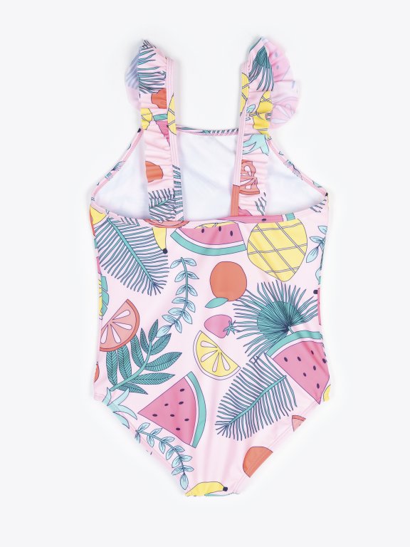 Tropical print swimsuit