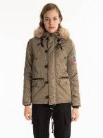 PADDED JACKET WITH FAUX FUR