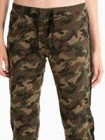 Camo print jogger fit trousers with side tape