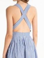 Striped A-line dress with side pockets