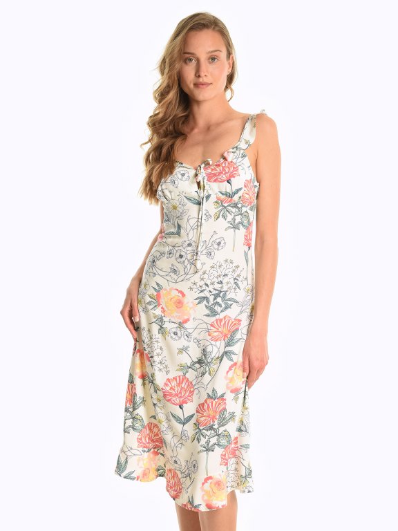 Floral print viscose dress