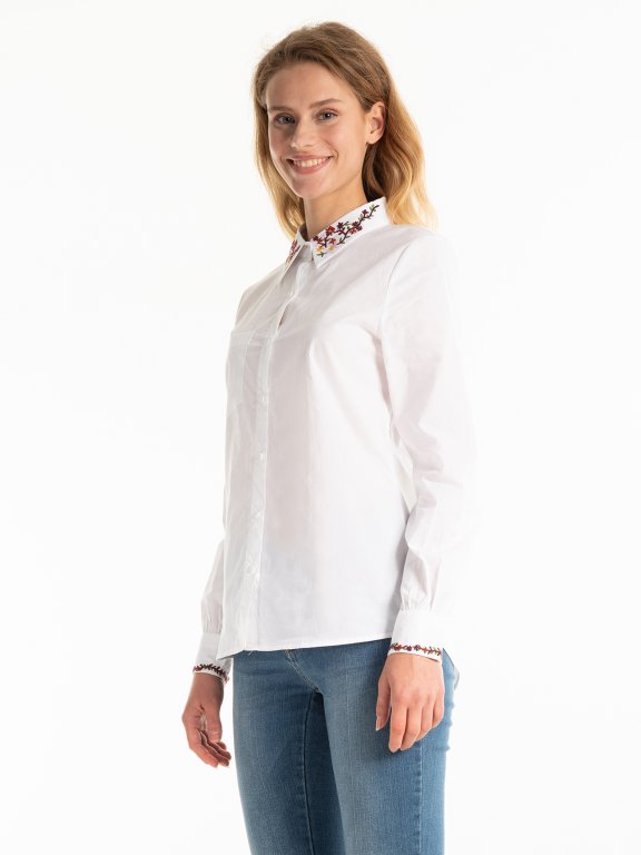 Cotton shirt with embroidery details