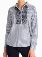 Striped shirt with  embroidery