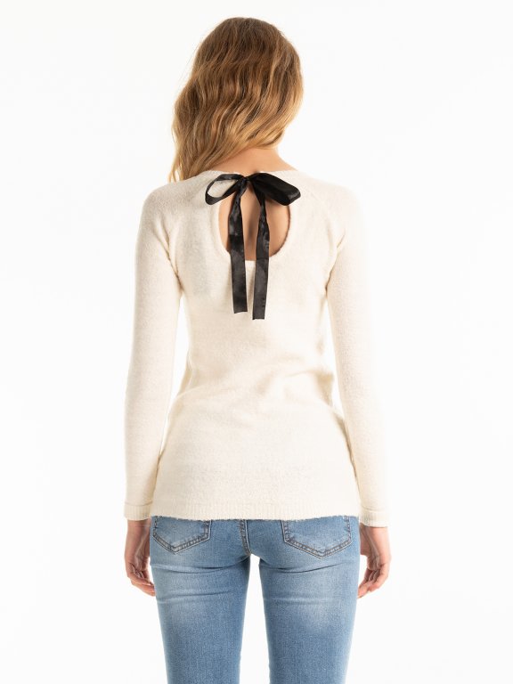 JUMPER WITH SATIN BOW AT BACK