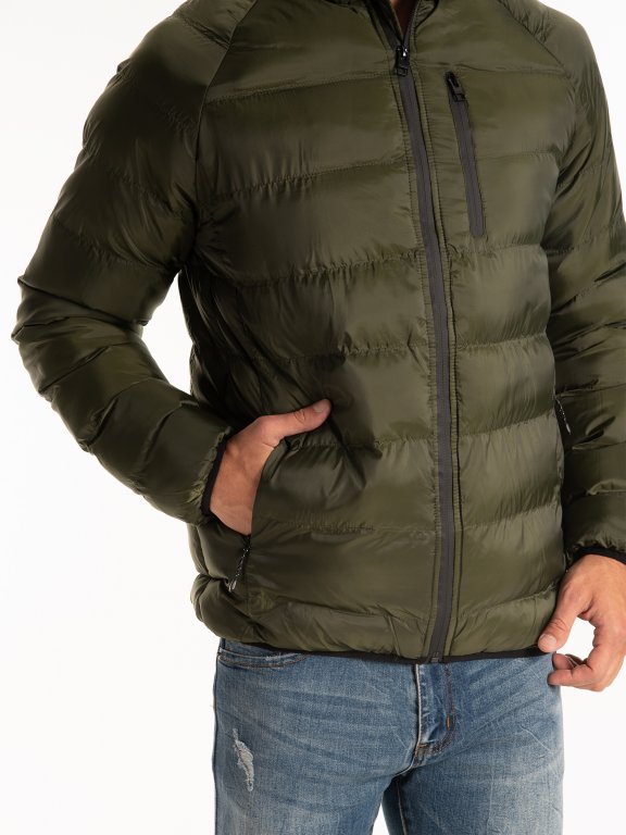Quilted light padded hooded jacket