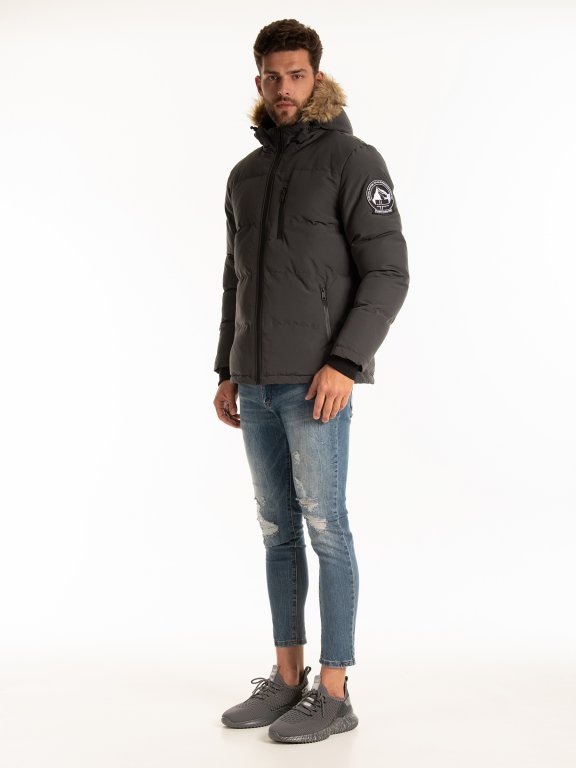 QUILTED PADDED JACKET WITH HOOD