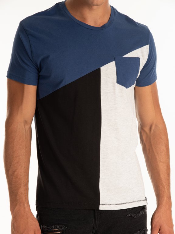 Paneled t-shirt with chest pocket