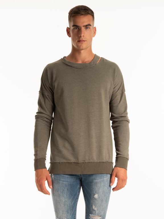 Oversized distressed sweatshirt