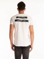 T-shirt with message print on back