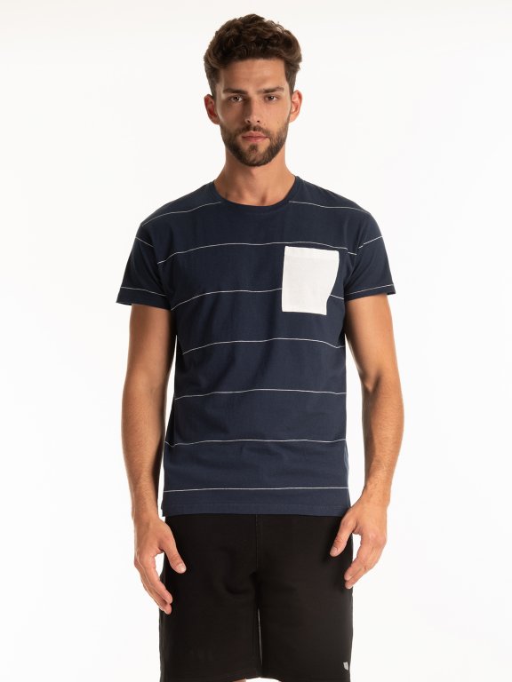 STRIPED T-SHIRT WITH CHEST POCKET