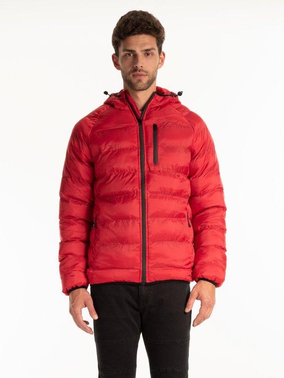 Quilted light padded hooded jacket