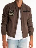 Cotton bomber jacket with patches