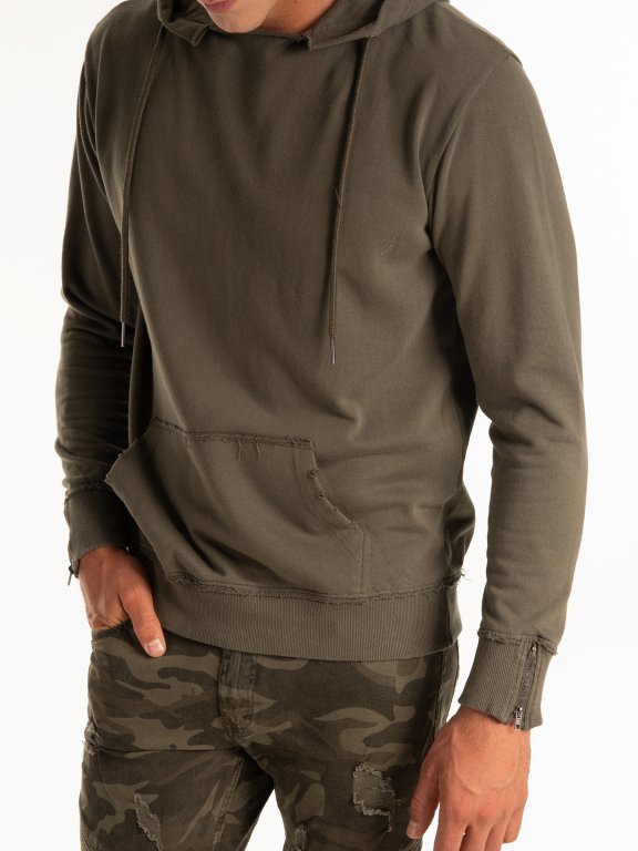 HOODIE WITH RAW EDGES