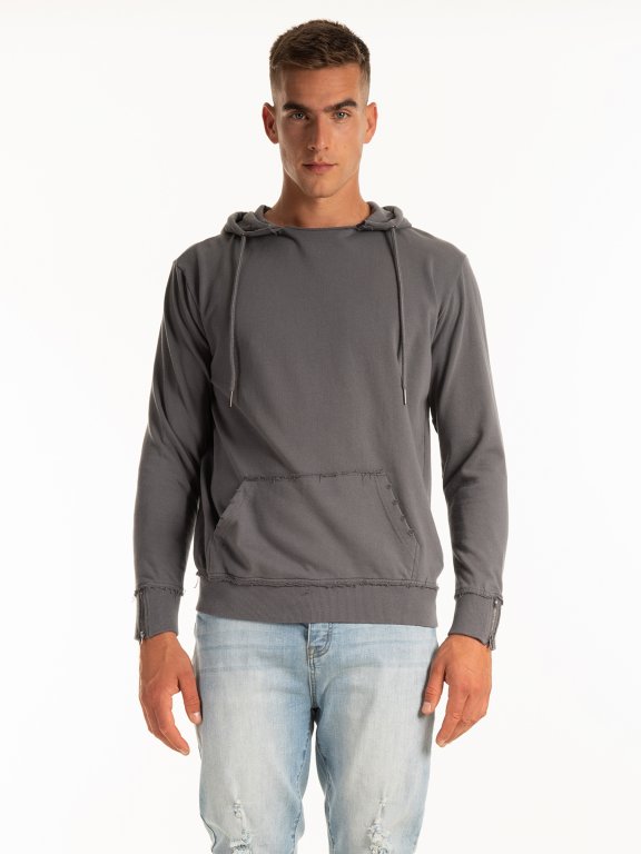 HOODIE WITH RAW EDGES