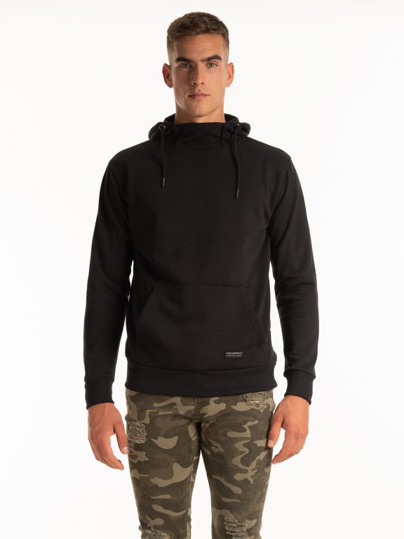 Hoodie with stand-up collar