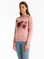 SWEATSHIR WITH FLORAL EMBROIDERY