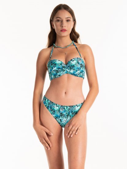 Tropical print bikini bottom