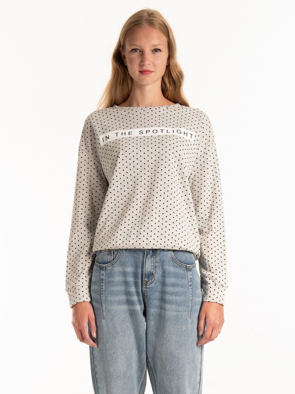 Polka dot print sweatshirt