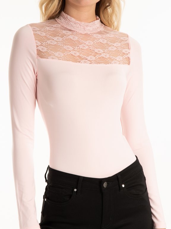 COMBINED BODYSUIT WITH LACE DETAIL