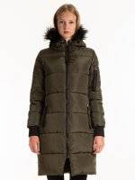 LONGLINE QUILTED PADDED JACKET WITH HOOD