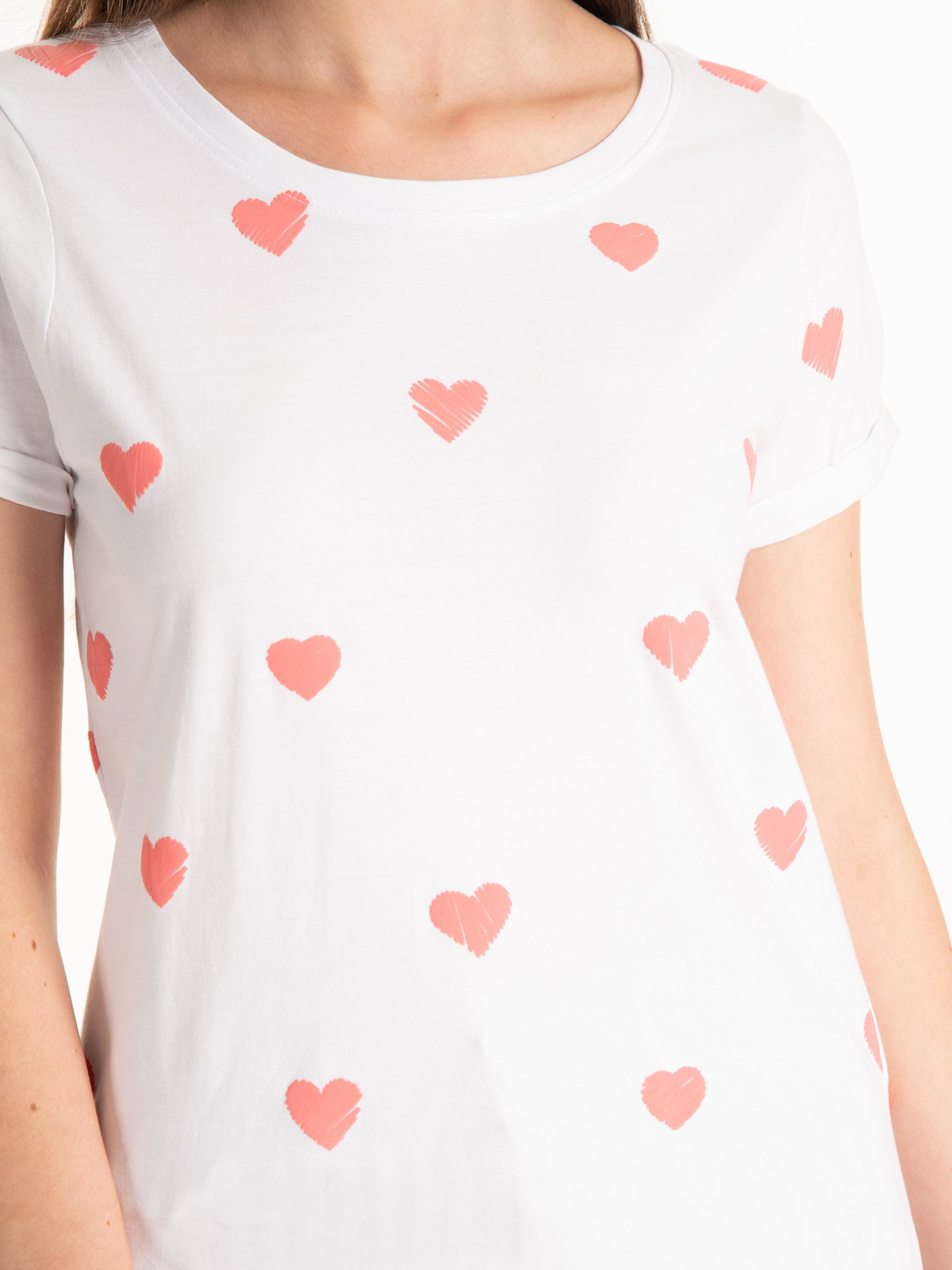 womens heart print t shirt