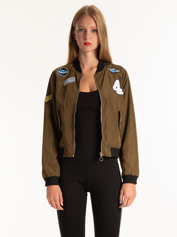 Patch bomber jacket