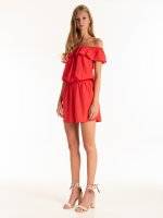 Short jumpsuit with ruffle