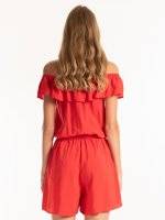 Short jumpsuit with ruffle