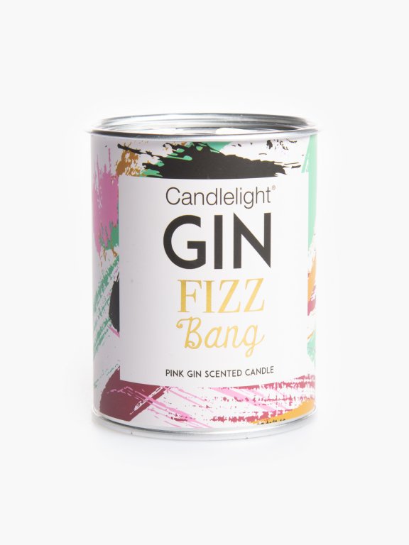 Pink gin scented candle in tin
