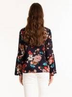 Wrap blouse with floral print
