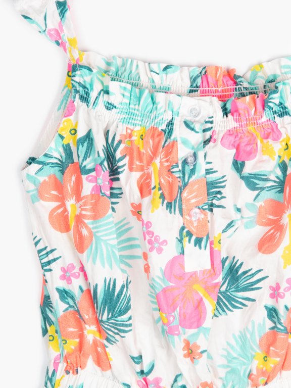 Floral print short jumpsuit