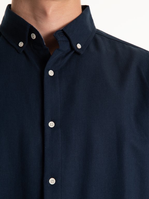 Lyocell and cotton blend regular fit shirt