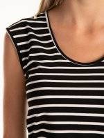 Striped tank top with zippers