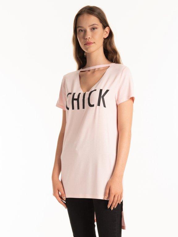 Longline choker neck t-shirt