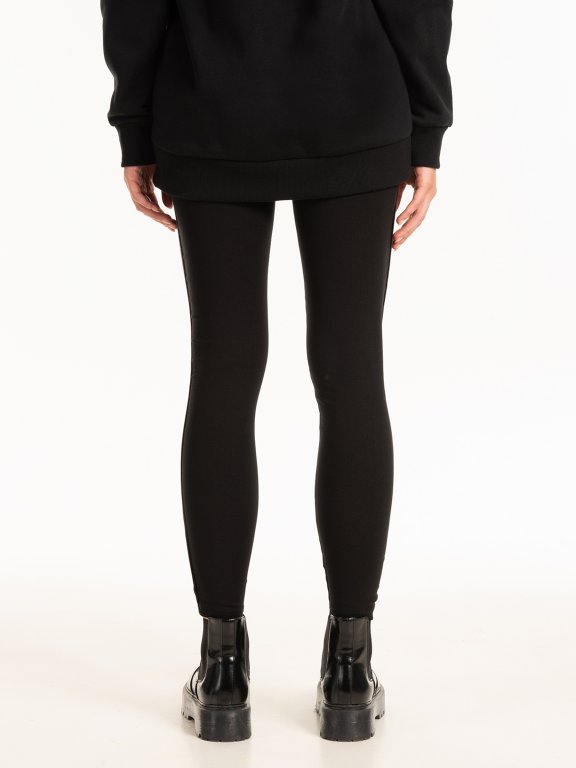 SLIM KNITTED TROUSERS WITH METALLIC SIDE TAPE