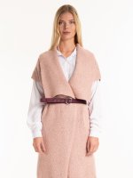 Longline knitted waistcoat in wool blend