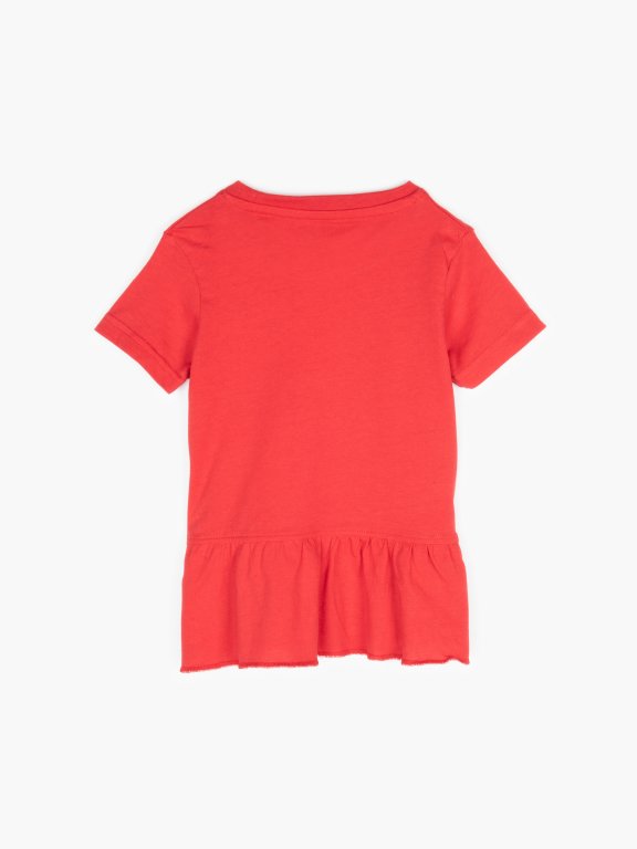 Graphic t-shirt with ruffle